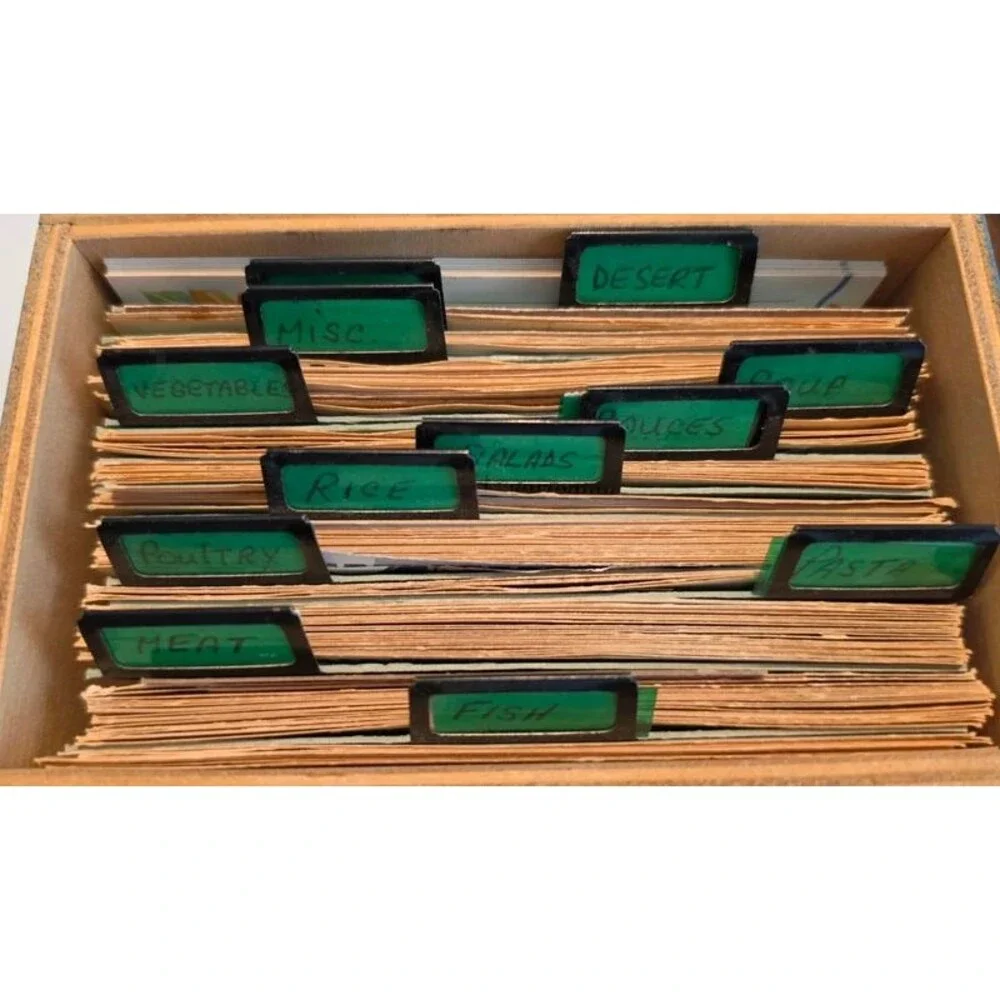 Vintage Wooden House Recipe Box 119 Recipes Blank Cards Dividers Taiwan